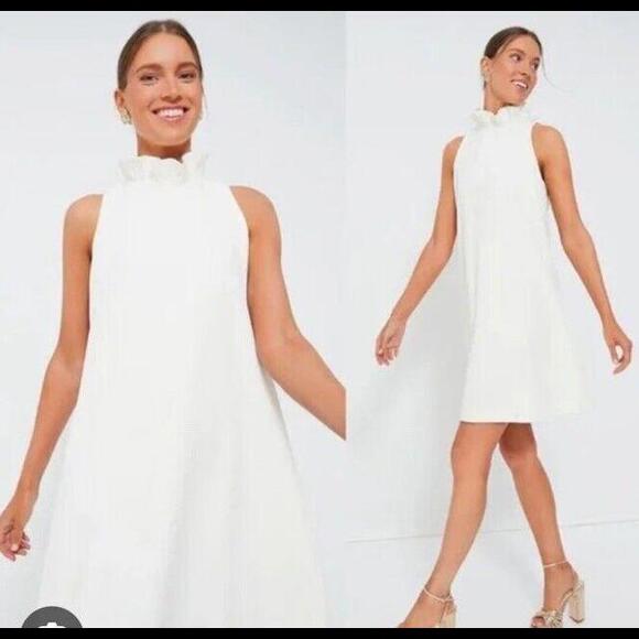 Tuckernuck IVORY Blythe Ruffle Collar Mini Dress NWT Extra Small XS - Picture 2 of 7